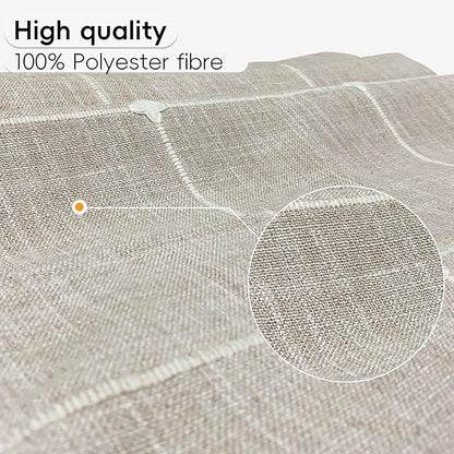 Coffee Table Cloth, Table Cover with Pockets and Tassel, Coffee Color Grid for Living Room Small Rectangle Tablecloths Washer Dryer Fridge Top Dust Cover,Easy Care Machine Washable