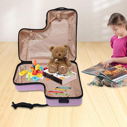 CNCEST 24" Kid's Ride-on Travel Suitcase, Rolling Carry Trolley Luggage with Password Lock, Children's Ride On Trolley Gift (22.4X11.8X23.6")