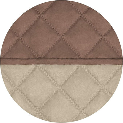 PureFit Reversible Quilted Sofa Cover, Water Resistant Slipcover Furniture Protector, Washable Couch Cover with Non Slip Foam and Elastic Straps for Kids, Dogs, Pets (Large, Brown/Beige)