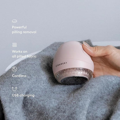 Steamery Fabric Shaver Pilo 1, Lint Remover for Pills and Bobbles, 5W, Portable, Rechargeable, Ergonomic, Scandinavian Design, Pink