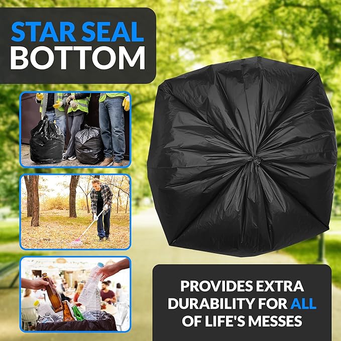 Reli. 30-33 Gallon Trash Bags Heavy Duty | 250 Count Bulk | Black Large Trash Bags 30+, 32 Gallon | Made in USA