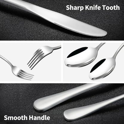 40-Piece Silverware Set, CXJY Stainless Steel Flatware Cutlery Set Service