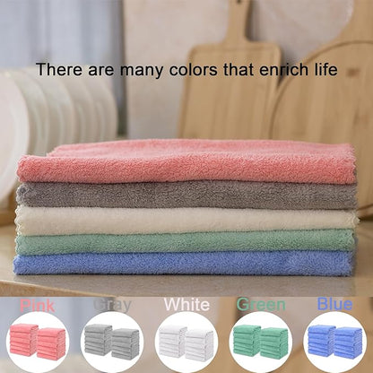 kimteny Kitchen Cloth Dish Towels, 13x28 Inches Premium Dishcloths, Super Absorbent Coral Velvet Microfiber Cleaning Cloths, Fast Drying Rags for Washing Dishes (13x28-12 Pack, Blue)