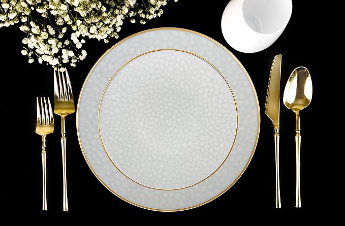 PLASTICPRO 64 Piece Combo Plate Set includes 32-7'' inch Plates & 32-10'' inch
