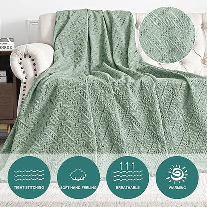 MYSKY HOME Sofa Covers for 2 Cushion Couch Geometrical Couch Cover Living Room Sofa Throws Sofa Slipcovers for Pets, Kids (X-Large, 71" x 118", Sage)