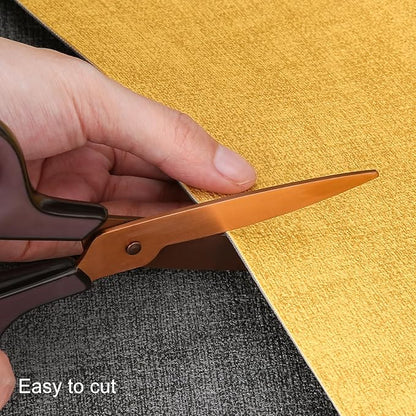 Table Runners 72 Inches Long, Dual-Sided Faux Leather Farmhouse Table Runner Waterproof Heatproof Non-Slip for Living Room Party Home Decor Holiday Decorations(Gray Yellow, 15 x 72 Inch)