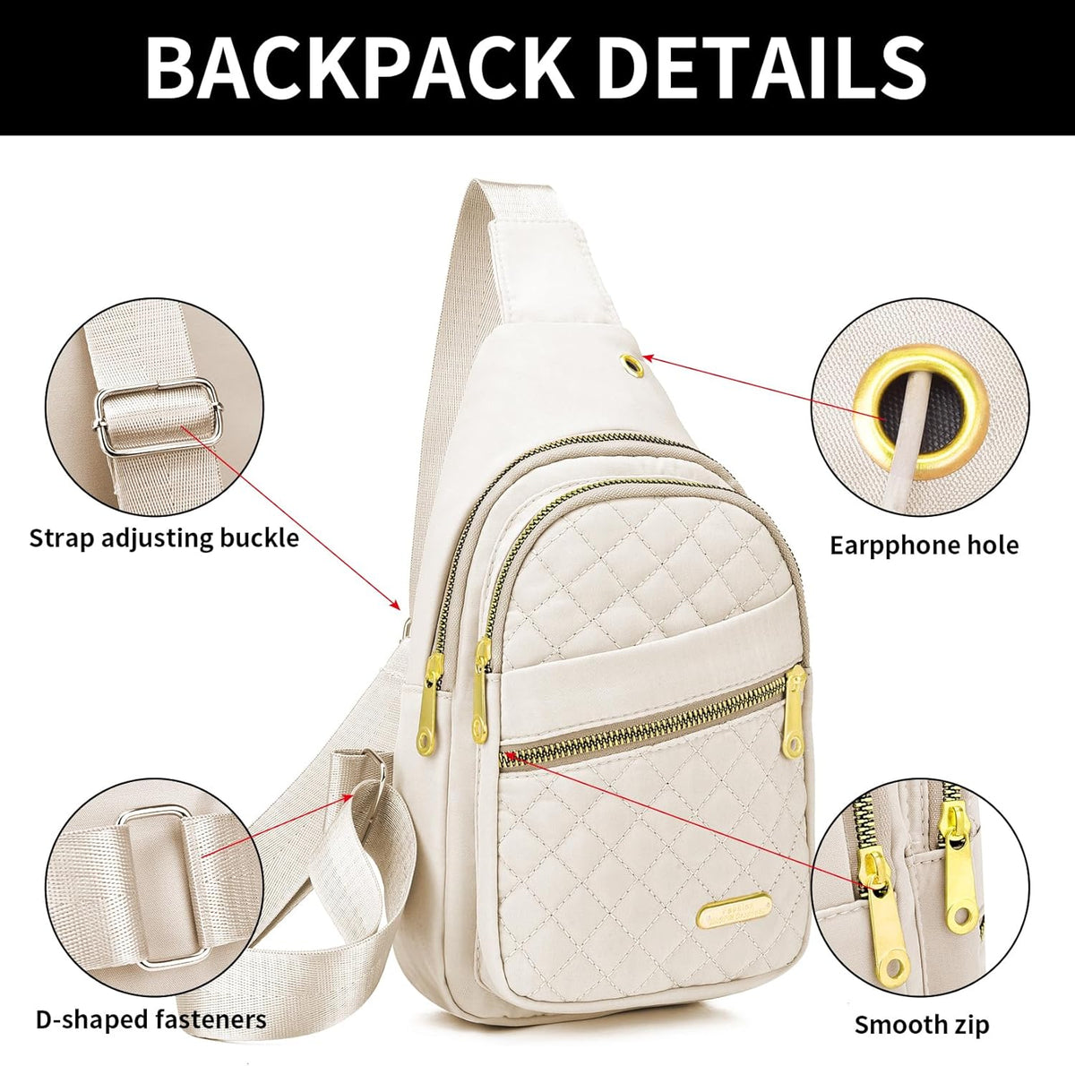 Small Sling Bag For Women Men Casual Crossbody Sling Backpack