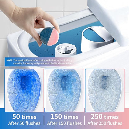 Toilet Bowl Cleaner Tablets, Automatic Toilet Bowl Cleaners, Long-Lasting Toilet Tabs Drop in Tank for Deodorizing & Descaling, Blue & Pink, 20 Packs