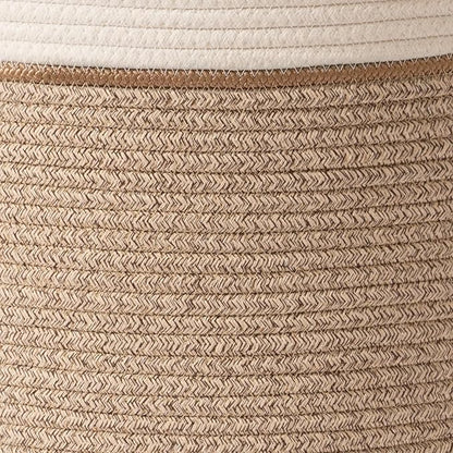 LA JOLIE MUSE Woven Basket Rope Storage Baskets - Tall Cotton Basket, Laundry Basket for Blanket, Kids Toy, Nursery Clothes Hamper Basket-L