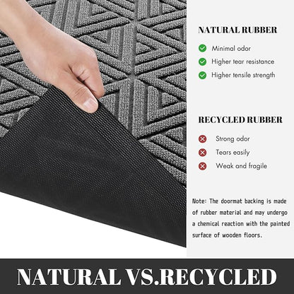 Yimobra Front Door Mat Outside Entrance 72 x 24, Waterproof and Washable Outdoor Mat, Non Slip Rubber Backing, Heavy Duty Welcome Matt for Home Entry Floor Porch Garage Office, Low Profile, Grey