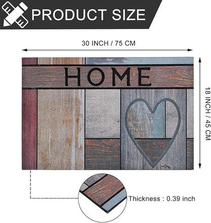 CHICHIC Welcome Door Mat 18x 30 Inch Front Doormat Outdoors for Home Entrance Outdoors Mat for Outside Entry Way Doormat Entry Rugs, Heavy Duty Non Slip Rubber Back Low Profile, Heart