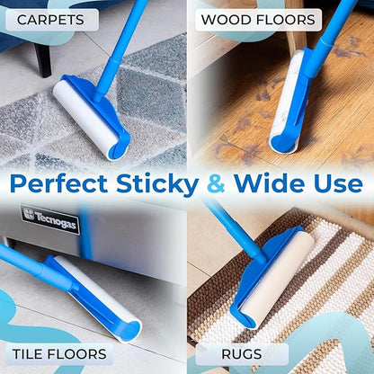 PetLovers Large Lint Roller with 3 Refills – 400 Total Sheets for Tackling Pet Hair, Extra Large Floor and Carpet Roller for Homes with Pets, Perfect for Floors, Furniture, and Loving Pet Owners