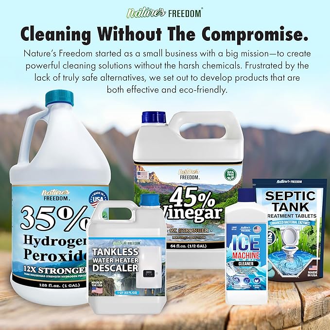 Nature's Freedom Tankless Water Heater Flush Descaler, Gallon (128 oz) – Professional Non-Toxic Descaling Solution, Biodegradable, Made in the USA