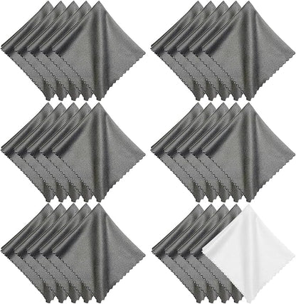 Microfiber Cleaning Cloths (30 Pack), 6x7 Inch – Soft Lens & Glasses Cleaning Cloth for Eyeglasses, Camera Lenses, Screens, and All Delicate Surfaces