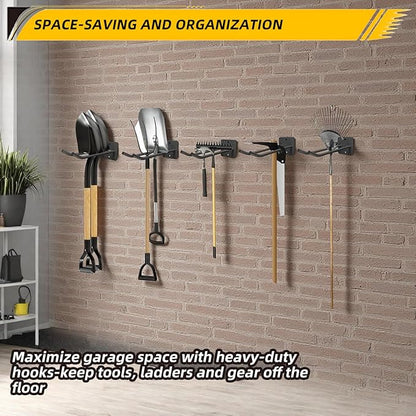 Garage Storage Hooks Heavy Duty Steel Tool Organizer Wall Mount Hangers Hooks Racks for Ropes Hoses and Garden Yard Tools Organization Holder Bulk Items Hanging Tool 9 Inch 4 Pack Holds 280 Pounds