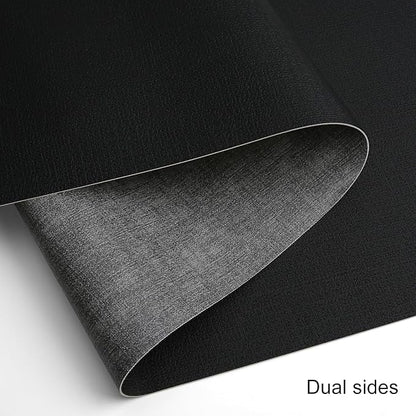Table Runners 72 Inches Long, Dual-Sided Faux Leather Farmhouse Table Runner Waterproof Heatproof Non-Slip for Living Room Party Home Decor Holiday Decorations(Gray Black, 15 x 72 Inch)
