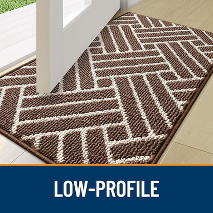 OLANLY Large Indoor Door Mat, 59x35 Inch, Dirt Resistant and Absorbent, Non-Slip Rubber Backing Floor Mats, Easy Clean Low-Profile Doormat for Entryway, Front Door, and Inside Entrance, Coffee