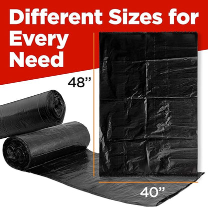 ToughBag 40-45 Gallon Trash Bags Heavy Duty (125 Count) | Black Garbage Bags | Made In USA
