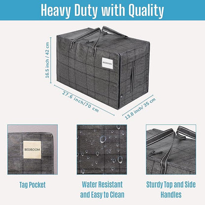 VENO 8 Pack Moving and Storage Bags, Heavy Duty, Alternative to Moving Boxes, Large Packing Totes Supplies for College Dorm Room with Zipper for Clothes, Wide Open Design (Windowpane, 8 Pack)