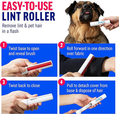 ChomChom Roller for Pet Hair - Reusable Lint Roller Pet Hair Removal Tool for Clothes, Couches, Cars and Travel - Cat Dog Hair Remover, Compact, No Sticky Refills Needed (Travel Togo)