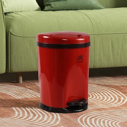 Small Bathroom Step On Trash Can with Lid, Kitchen Garbage Can with Removable Inner Bucket, 2.6 Gal