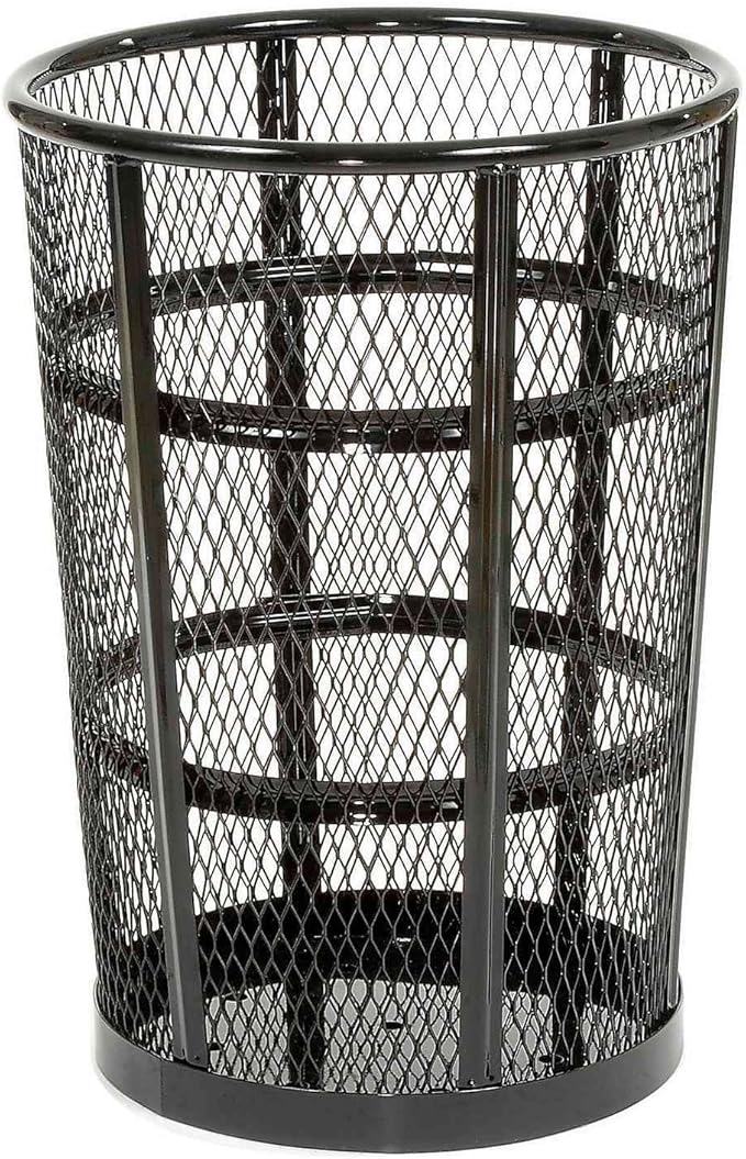 Global Industrial Outdoor Metal Trash Container Black, 48 Gallon