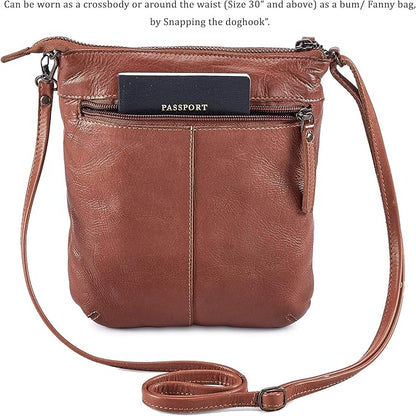 Crossbody Sling Bag for Women Small Real Leather Purse Vintage Travel Crossover Shoulder Bag Handmade