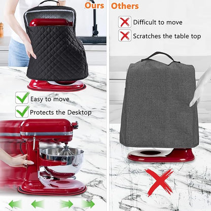 BAGSPRITE Stand Mixer Cover with Appliance Sliders Compatible with KitchenAid Mixer 6/7/8 Quart with Pockets for Kitchen Aid Accessories and Attachments