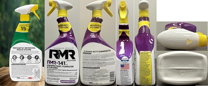 RMR Brands DIY Mold Remover Bundle - Complete Mold Killer & Stain Remover Bundle - Mold and Mildew Prevention Kit, Disinfectant Spray, Includes 2-32 Ounce Bottles