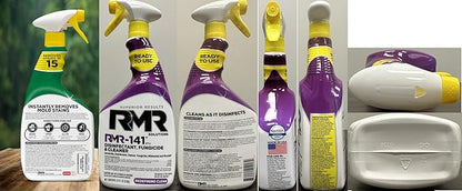 RMR Brands DIY Mold Remover Bundle - Complete Mold Killer & Stain Remover Bundle - Mold and Mildew Prevention Kit, Disinfectant Spray, Includes 2-32 Ounce Bottles
