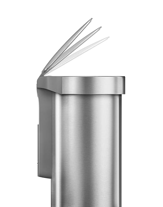simplehuman 45 Liter / 12 Gallon Semi-Round Automatic Sensor Trash Can, Brushed Stainless Steel