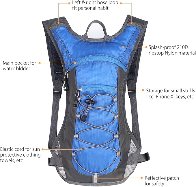 Unigear Hydration Pack Backpack with 70 oz 2L Water Bladder for Running, Hiking, Cycling, Climbing, Camping, Biking