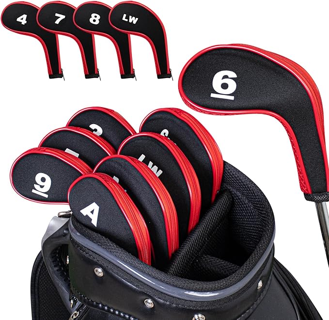 Golf 12pcs Thick Synthetic Golf Iron Head Covers Set Headcover Fit All Brands Callaway Ping Taylormade Cobra Etc. Also Custom Name