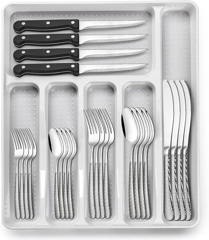49-Piece Hammered Silverware Set