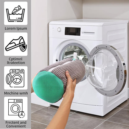Shoe Washing Bag for Washing Machine, Laundry Shoe Bag for Washer and Dryer, Reusable Shoe Bag, Sneaker Washing Machine Bag (Grey 2pcs)