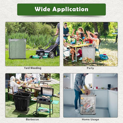 Vrisa Garden Trash Bag Holder Stand Outdoor Leaf Bag Holder Metal Wire Garbage Bag Holder Frame Holds 30-45 Gallon Bags Lawn Bag Holder with Clips for Camping Gardening Yard Weeding Lawn Parties