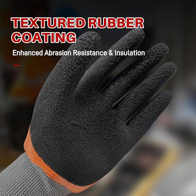 Electrical Insulated Gloves, 500V High Voltage Resistance Electrician Safety Gloves, Rubber Non Slip Work Gloves (500V|double insulated, 2pcs-Large)