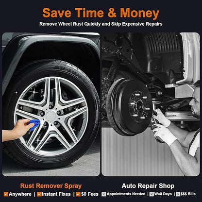 2 Pack Rust Remover Spray for Metal - 2025 Upgrade Heavy Duty Metal Cleaner for Vehicles, Tools, Chains, Iron Out Rust Stain Remover, Multi-Surface Cleaner, Fast-Acting Oxidation Remover