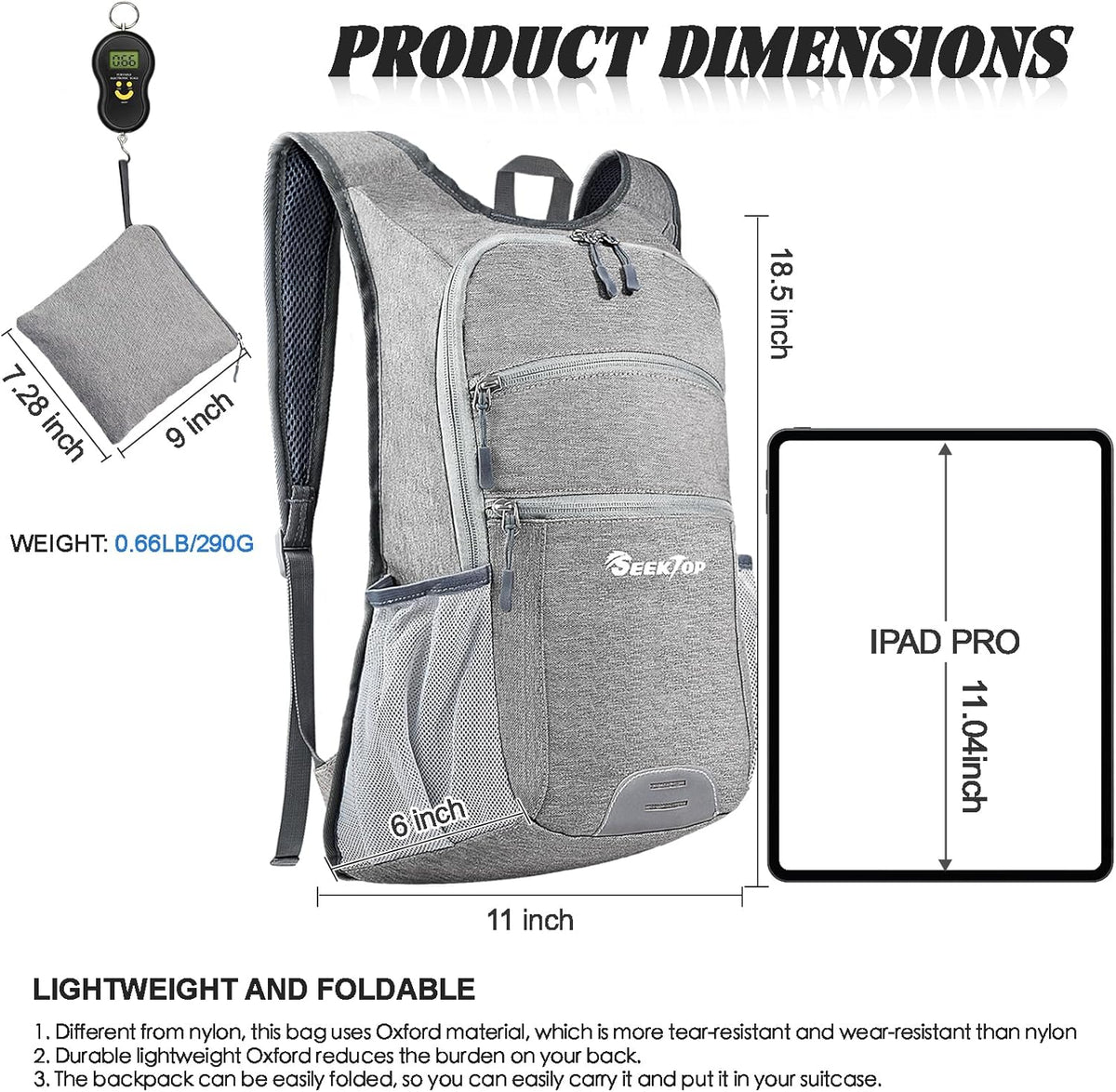 Seektop 20L Hiking Backpack Ultra Lightweight Waterproof Travel Backpack Packable Small Outdoor Bag Foldable Day Pack for Women Men