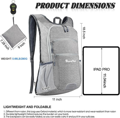 Seektop 20L Hiking Backpack Ultra Lightweight Waterproof Travel Backpack Packable Small Outdoor Bag Foldable Day Pack for Women Men