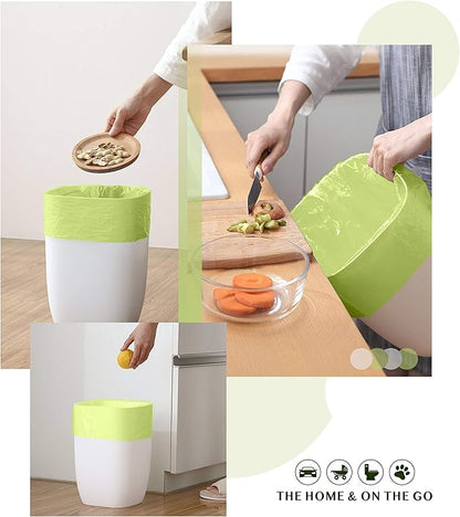 FORID 2.6 Gallon Compostable Garbage Bags, 150 Count, 5 Rolls – Green, Small, Durable, Thick, Unscented Trash Bags, 10 Liter - For Kitchen, Bathroom, Home, Office