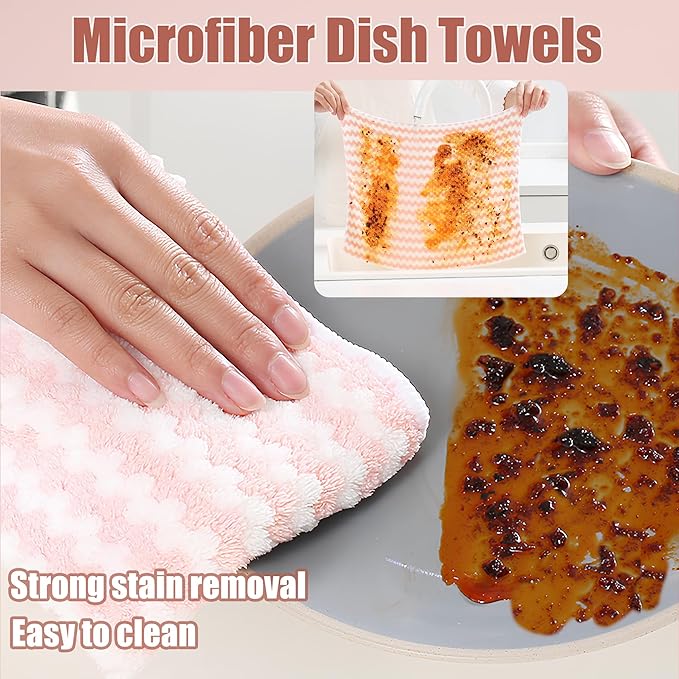Microfiber Cleaning Cloth,12 Pack 12"x12" Dish Towels for Kitchen,Fast Drying Dish Rags for Washing Dishes, Wash Cloths Super Absorbent Lint Free Kitchen Towels for Limpiar House and Keeping