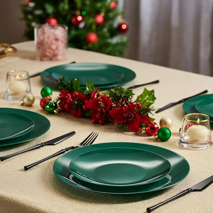 PLASTICPRO 64 Piece Combo Plates Christmass Set includes 32-7'' inch Plates &