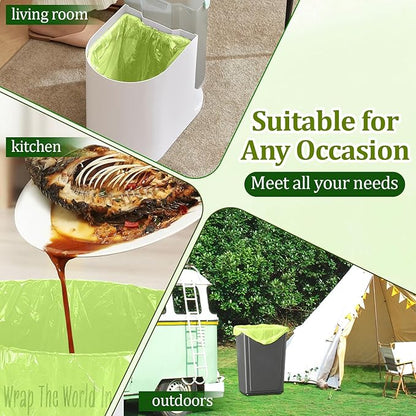 10-13 Gallon Compostable Trash Bags Handle-Tie, Heavy Duty Thick 0.87 Mil, 49.21 Liter, 30 Bags, Tall Kitchen Food Scrap Waste Bag, ASTM D6400, US BPI and OK Compost Home Certified