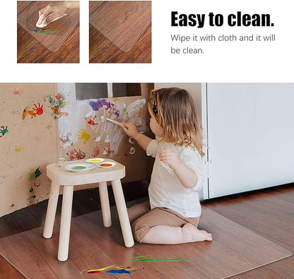 Kuyal Clear Chair mat for Hardwood Floor 46 x 60 inches Transparent Floor Mats Wood/Tile Protection Mat for Office & Home (46" X 60" Rectangle)