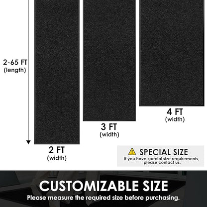 4′ x 31′ Front Door Mat Indoor Outdoor Entrance, Commercial Floor Mat Heavy Duty Dirt Trapper Entryway Doormat, Custom Size Non Slip Rubber Backing Welcome mat, Door Mat for High Traffic Area