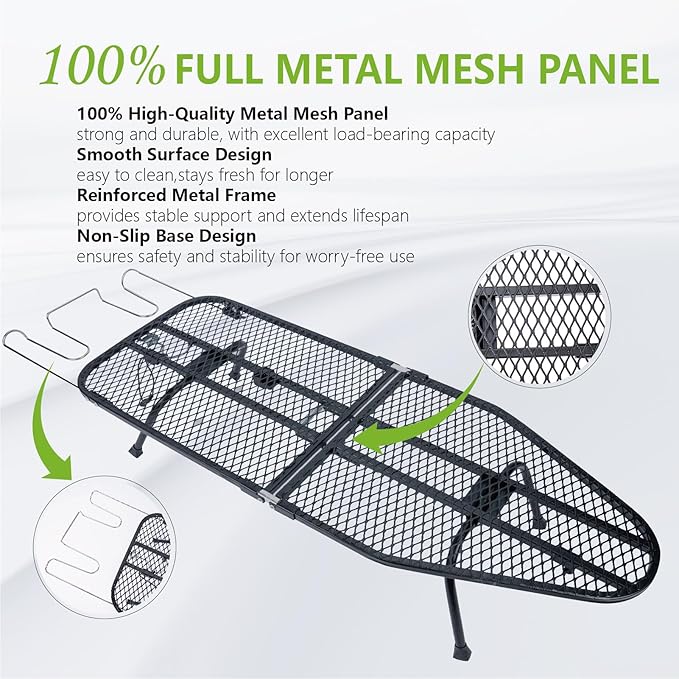 Foldable Table Top Ironing Board with Iron Rest, Portable Ironing Board Small with Heat Resistant Cotton Cover, Mini Iron Board for Small Space and Travel, 31"x12", Black