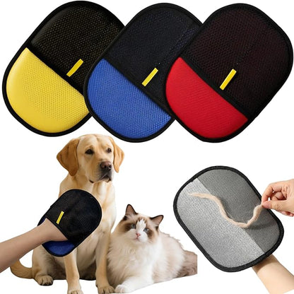 3Pcs Electrostatic Pet Hair Removal Gloves for Cats&Dogs,2025 New Upgraded Reusable Quick De-Shedding Grooming Gloves, Animal Fur Remover Tool for Couch,Carpet,Furniture,Car Seat,Clothing,Curtain