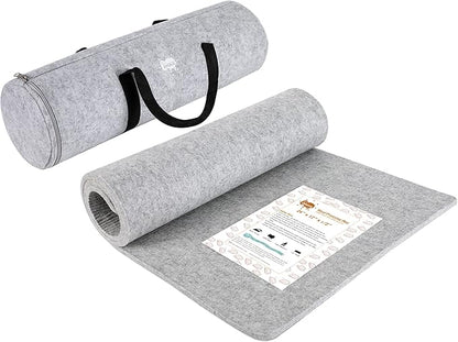 Wool Pressing Mat for Quilting - 22x60 XL Extra Large Felt Ironing Pad 3/8" Thick, 100% Wool Heat Resistant for Ironing, Sewing, Cutting on Ironing Board, Tabletop, Dryer, Countertop