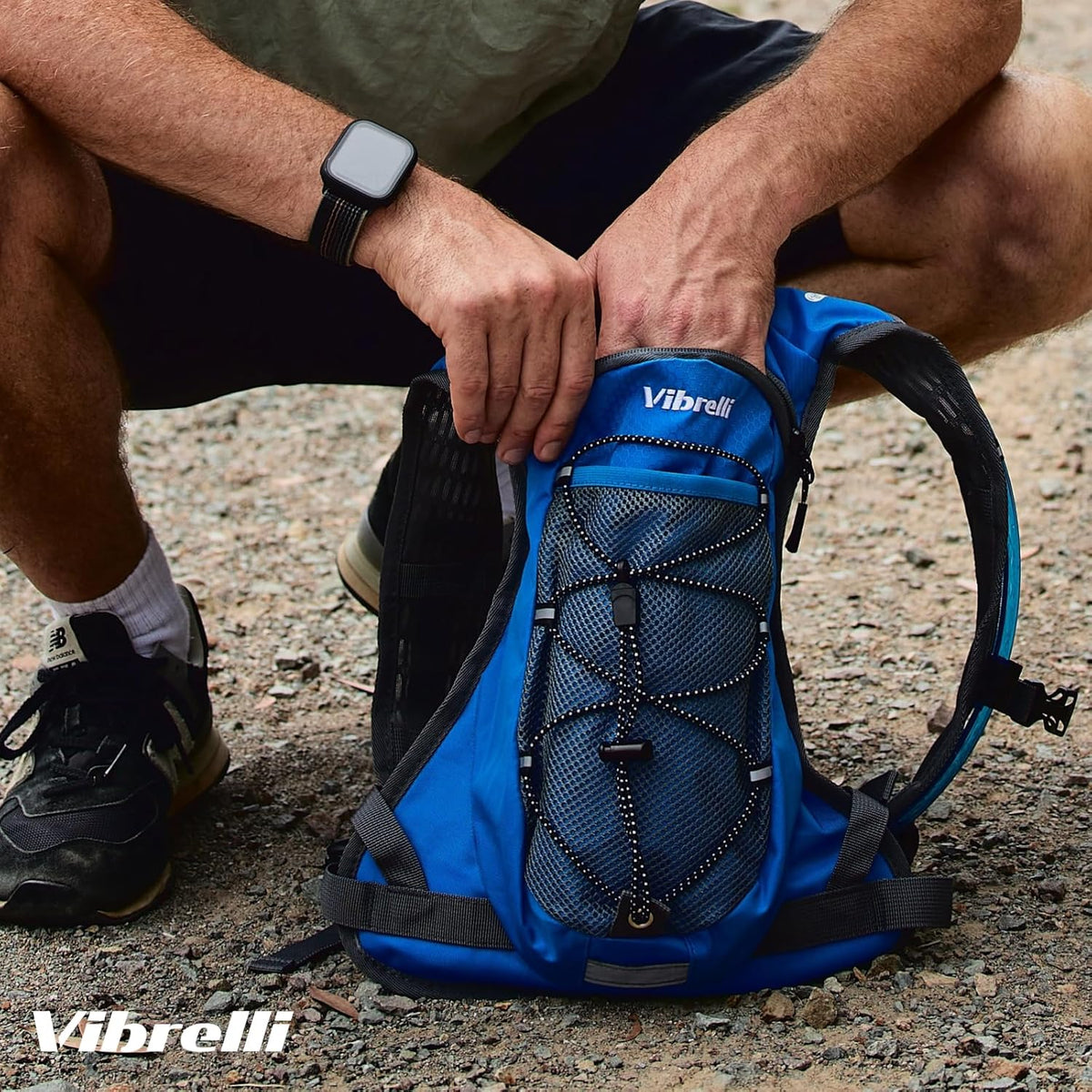 Vibrelli Hydration Backpack & 2L Hydration Bladder - High Flow Bite Valve - Hydration Pack for Cycling, Running, Hiking